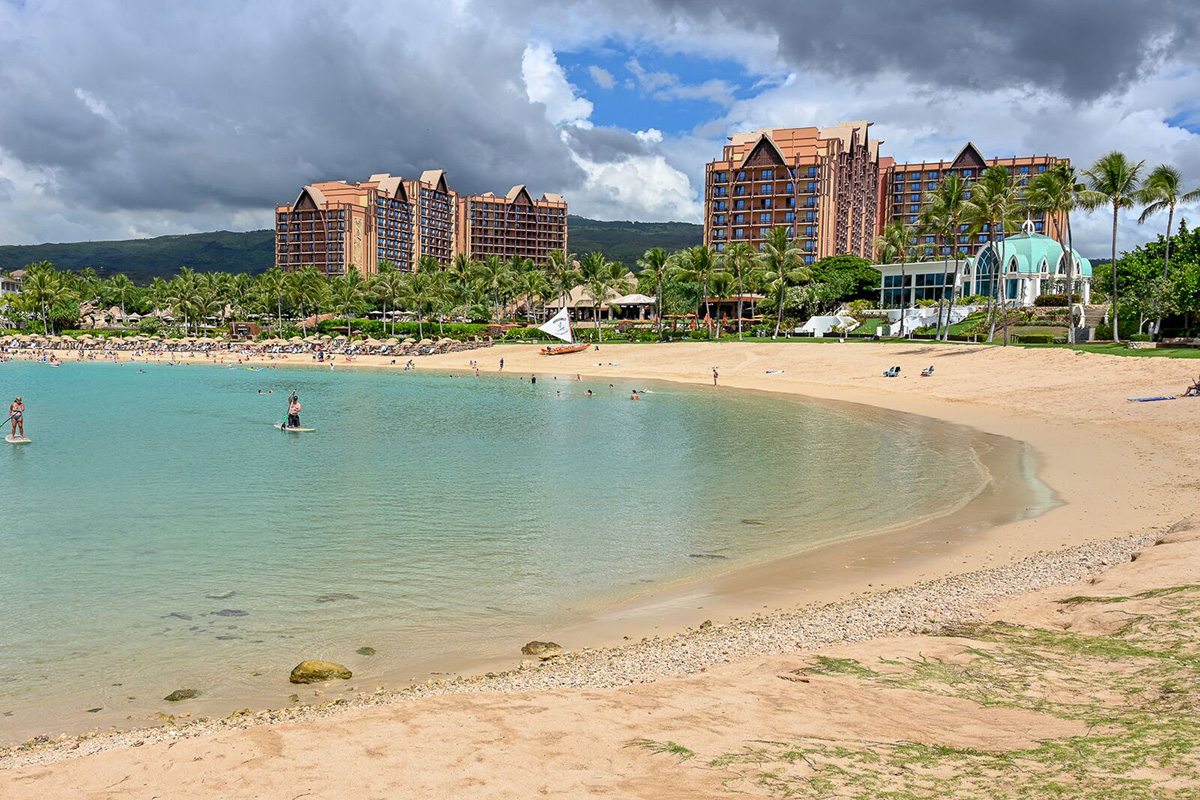 Aulani | Aluani Beachfront Showing the Hotel Building