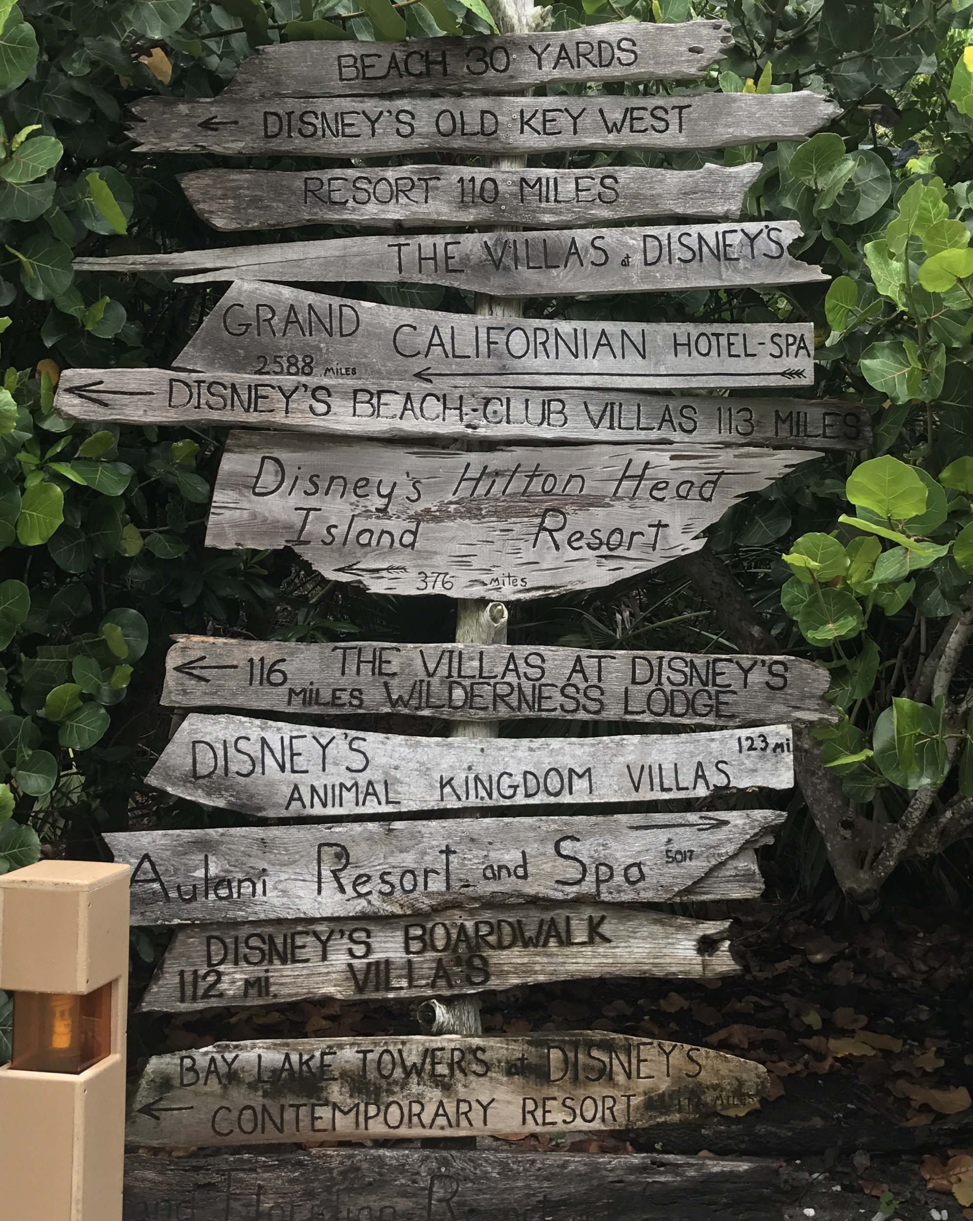 Vero Beach Resort | A Wood Signage Direction To Different Areas Of The Resort
