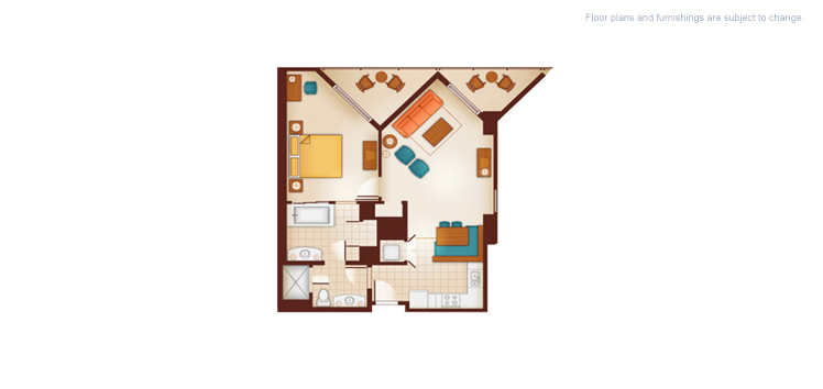 Aulani - One-Bedroom Floor Plan