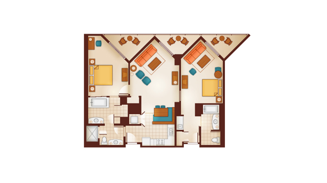 Aulani - Two-Bedroom Lock-Off Floor Plan