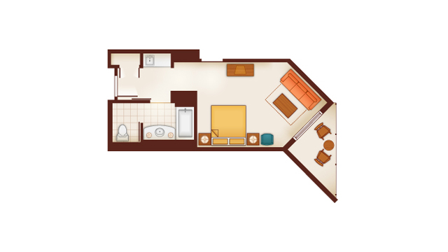 Aulani - Deluxe Studio Floor Plan