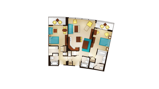 Bay Lake - Two-Bedroom Lock-Off Floor Plan