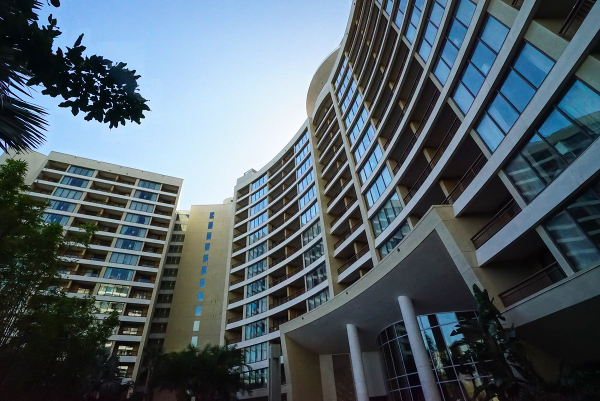 Disney Vacation Club | Worms Eye view of A Building Entrance