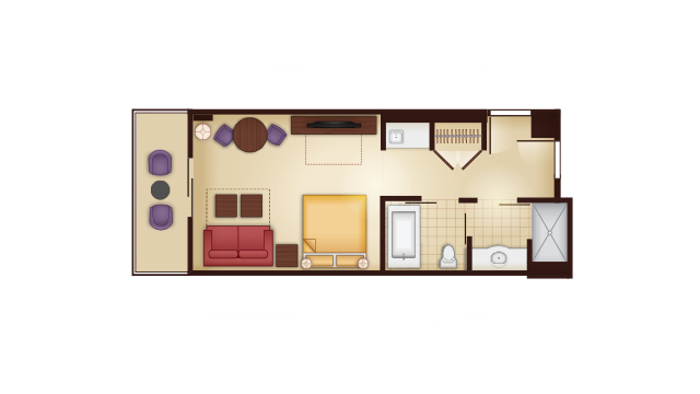 Grand Floridian - Deluxe Studio Floor Plan