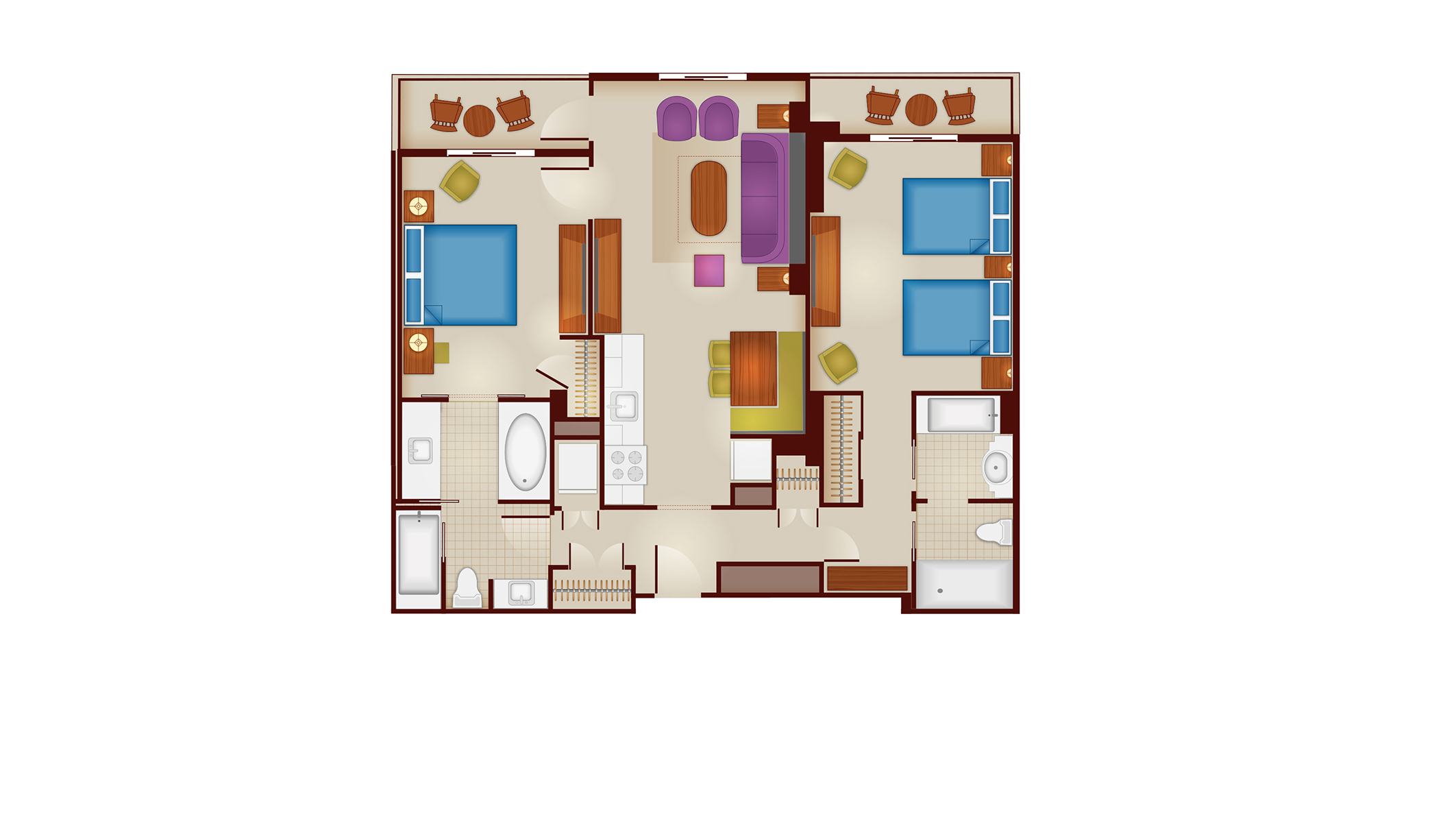 Riviera - Dedicated Two-Bedroom Floor Plan