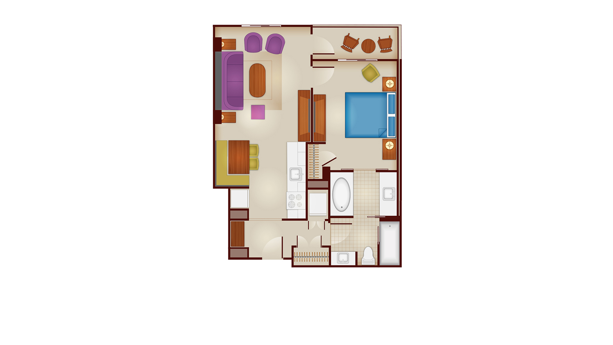 Riviera - One-Bedroom Floor Plan