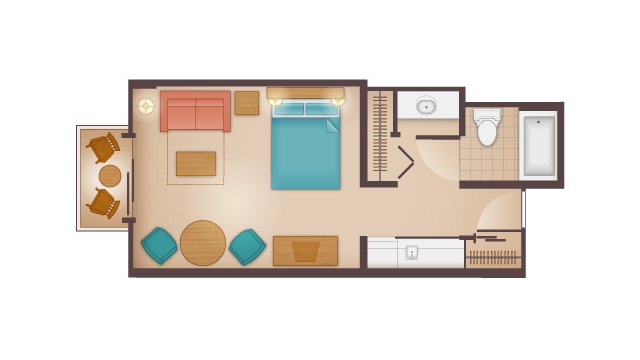 Beach Club - Deluxe Studio Floor Plan